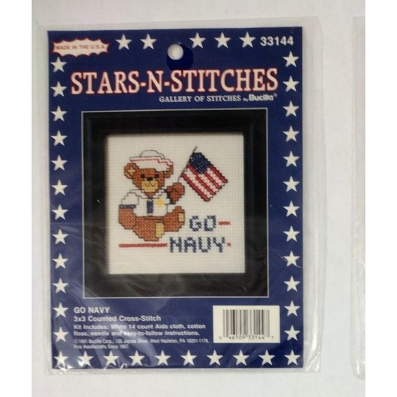 3 counted cross stitch kits - Stars-n-Stitches by Bucilla Gallery of Stitches - Picture 2 of 9